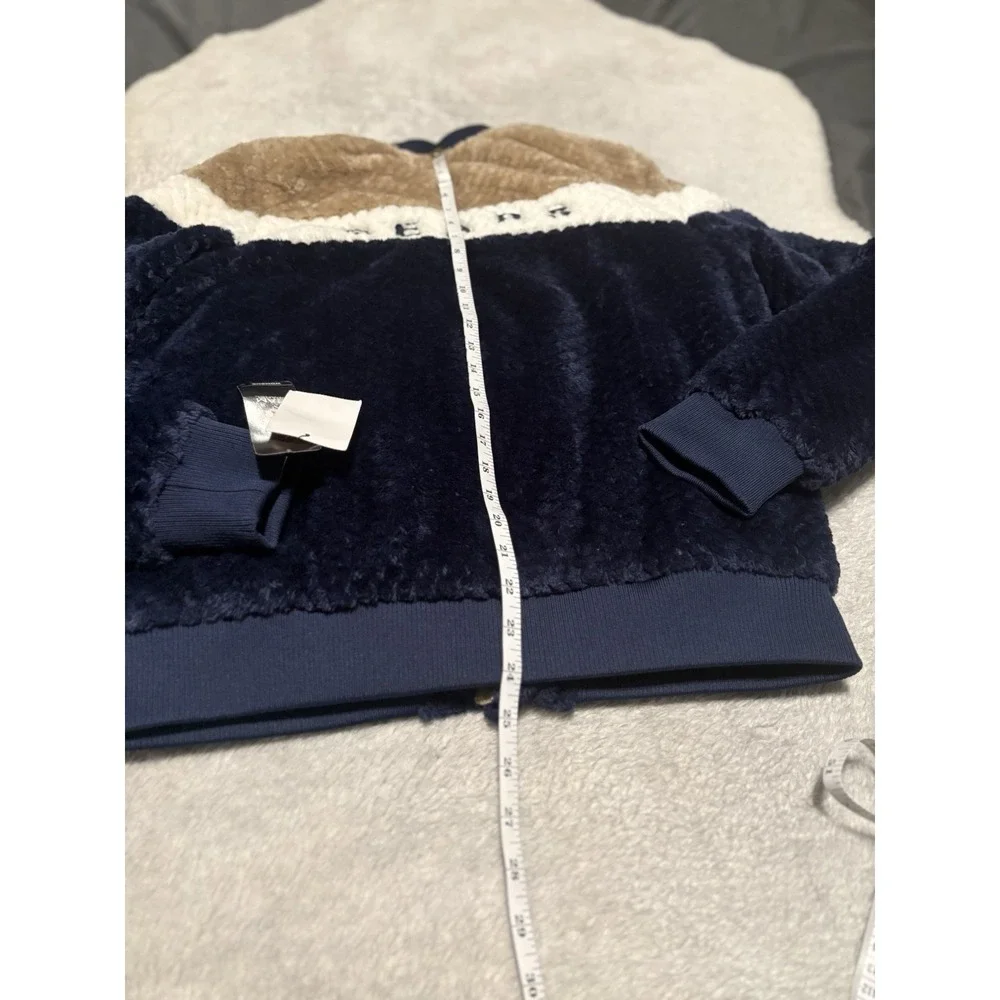 New‎ Chicago Bears NFL Women's Navy Snap Sherpa Jacket Size Medium